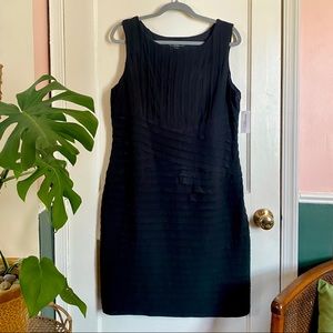 Dress Barn Size 14W Black Pleated Mini Dress with Tags